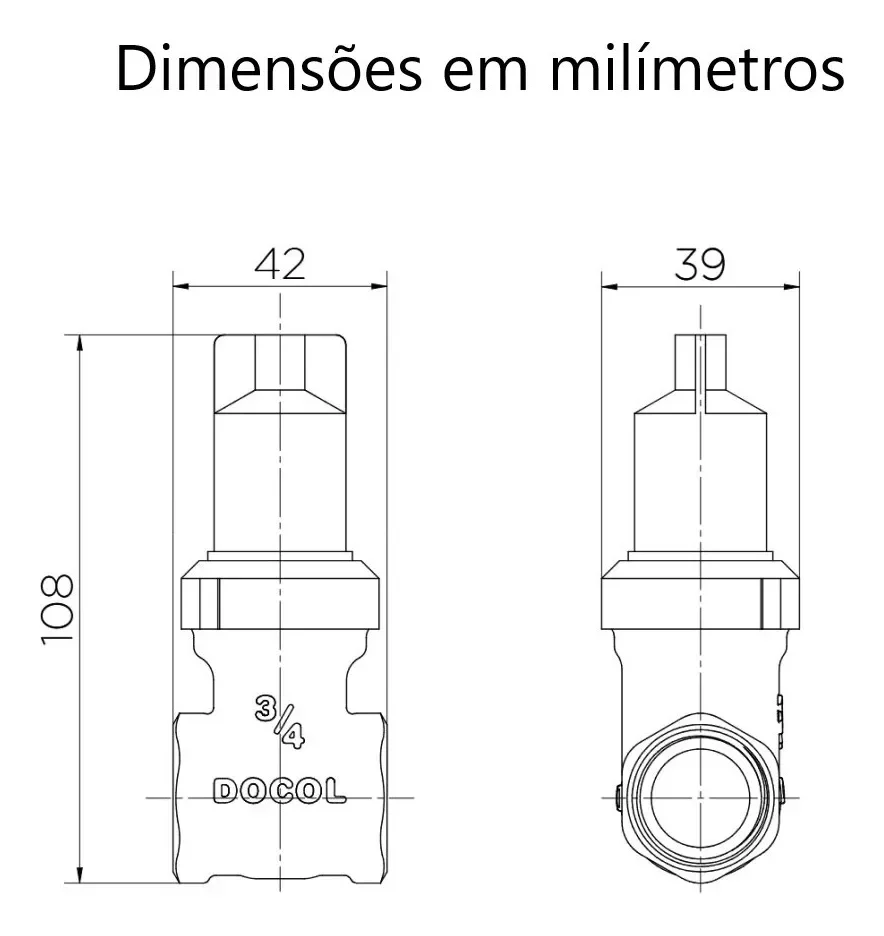 Ver imagem 2 de Registro Gaveta Docol 3/4 25130600 Docolbase Cobre Acabamento Brilhante Cor Bronze