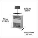 Ver imagem 6 de Mesa de Cabeceira 1 Gav 2 Nichos C/ Rodizios Otto Branco