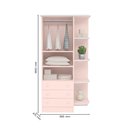 Ver imagem 5 de Berço Simples com Colchão Probel e Roupeiro 825 para Quarto de Bebê Infantil Doce Sonho Rosa Qmovi