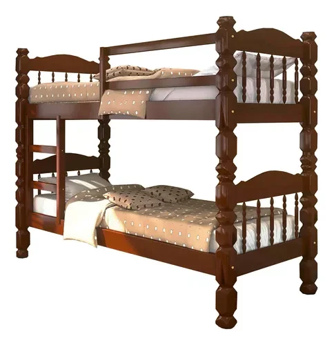 Beliche Torneada de Madeira Maciça Super Resistente:castanho