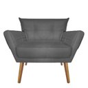 Ver imagem 1 de Poltrona Decoratica Livia Suede Cinza - Dominic Decor