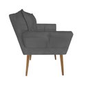 Ver imagem 2 de Poltrona Decoratica Livia Suede Cinza - Dominic Decor