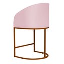 Ver imagem 3 de Poltrona Estilo Banqueta Decorativa Mia Suede Base Metal Bronze - Estopar Poltrona Mia Suede Rosa Be