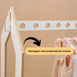 Arara Cabideiro Infantil de Mdf com Prateleira Auxiliar-casa - 2