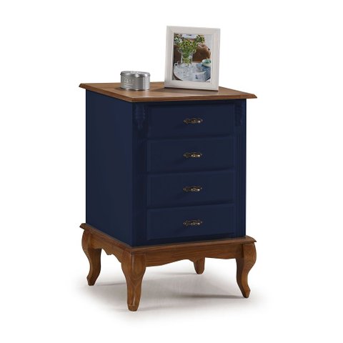 Mesa de Cabeceira Retrô 4 Gavetas Pés Luiz Xv 60404 Linz Móveis