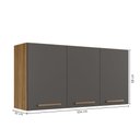 Ver imagem 3 de Armário Aéreo Ônix 3 Portas Arte Móveis:cinamomo/grafite