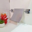 Ver imagem 4 de Torneira Moderna Duplocomando Parede Banheiro Lavabo Prata