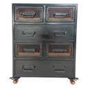 Ver imagem 3 de Cômoda Grande para Quarto com 6 Gavetas - Modelo Industrial - Ferro Preto e Madeira Maciça Canela