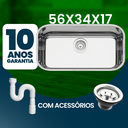 Ver imagem 3 de Pia de Cozinha Inox As Robust Nº2 56x34x17 022.
