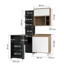 Ver imagem 6 de Cozinha Compacta 4 Peças com Bancada Mesa Gourmet Armário com Nicho Balcão 80cm Mel Luciane Móveis