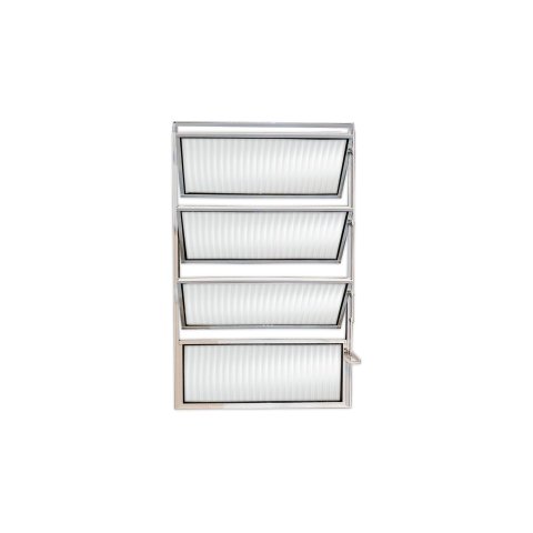 Vitro Basculante Branco 80x60 Linha Esmeralda Vidro Canelado