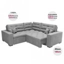 Ver imagem 3 de Sofá de Canto Bahia 2,25x2,25M Retrátil e Reclinável com Molas e Almofadas Espresso Móveis