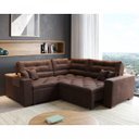 Ver imagem 1 de Sofá de Canto Bahia 2,25x2,25M Retrátil e Reclinável com Molas e Almofadas Espresso Móveis