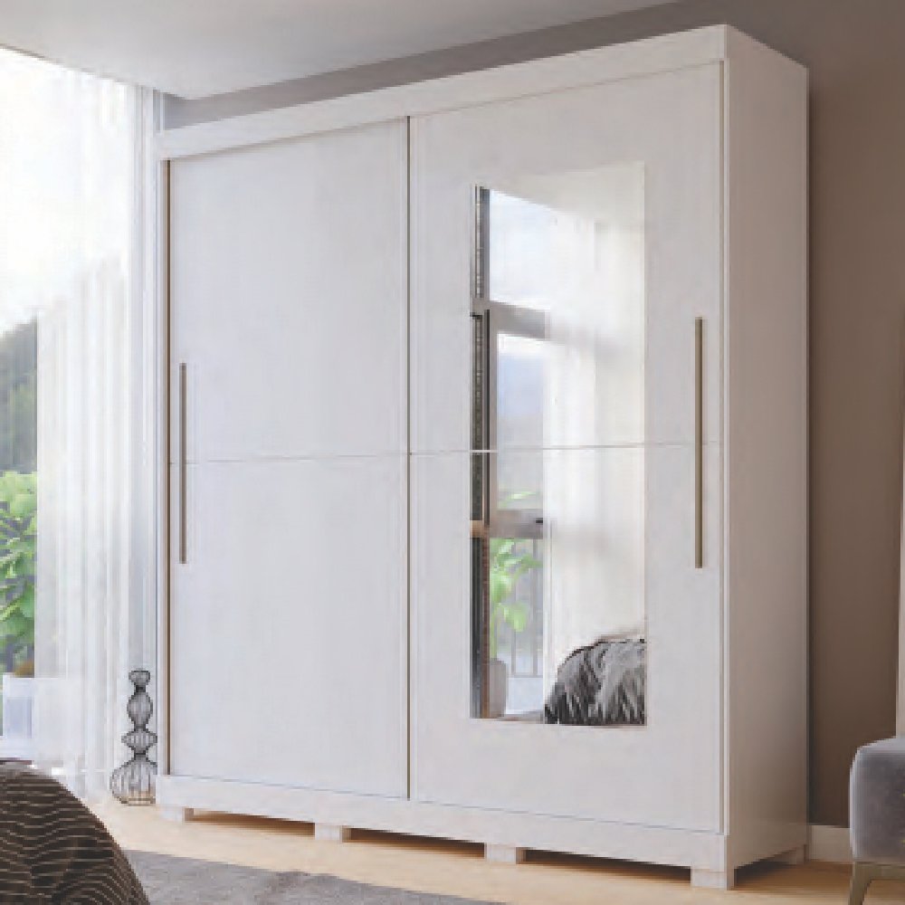 Guarda-Roupa Casal 2 Portas 3 Gavetas com Espelho Belize Panan Moveis ...