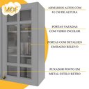 Ver imagem 6 de Cozinha Compacta Bariloche 6 Portas 2 Gavetas com Vidro e Pés 100% MDF Titânio Fosco - Indékes
