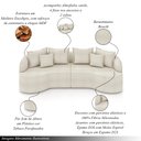 Ver imagem 3 de Sofá Living Decorativo Salinas 2 Lugares com Almofadas 210cm Modulado Bouclê Off White G33- Gran Bel