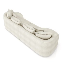 Sofá Living Decorativo Salinas 2 Lugares com Almofadas 210cm Modulado Bouclê Off White G33- Gran Bel - 7