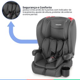 Cadeirinha de Bebe Para Auto Dobrável De 9 Até 36 kg Grupos 1, 2 e 3 Mib Cinza Galzerano - 3