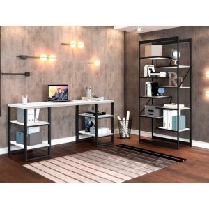 Kit 2 Peças com Escrivaninha e Estante Industrial Innovare Art Panta