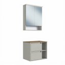 Ver imagem 4 de Conjunto para Banheiro Gabinete Suspenso 60cm Espelheira C/ Led Arenas