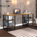 Ver imagem 3 de Conjunto 2 Peças com Escrivaninha e Estante Industrial Innovare Art Panta Marrom e Preto
