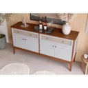 Ver mais imagens de Balcão de Madeira Maciça 4 Portas e 2 Gavetas Viena Branco
