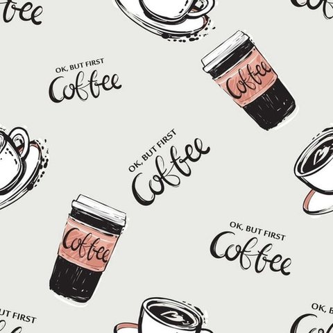 Papel de Parede Decorativo Cantinho do Café Cinza - 3,00m