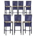 Ver imagem 1 de 7 Banquetas em Alumínio Roma Preta Corda Náutica Tecido 6