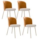 Ver imagem 1 de Kit 4 Cadeiras Sala de Jantar Estofada Gavi Arena L02 Couríssimo Whisky Linho Cru Lyam Decor