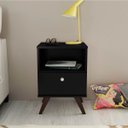 Ver imagem 2 de Mesa de Apoio Lateral 01 Gaveta 40 X 58 Cm Pés Retrô Mdp Preto - Clicklar