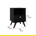 Ver imagem 3 de Mesa de Apoio Lateral 01 Gaveta 40 X 58 Cm Pés Retrô Mdp Preto - Clicklar
