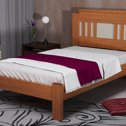 Cama de Solteiro 100% MDF 117x95,8cm Marina Marrom/Marrome/Off White
