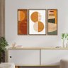 Trio de Quadros Decorativos Geométrico Moderno Escritório - 2