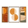 Trio de Quadros Decorativos Geométrico Moderno Escritório - 1
