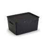 Kit 3 Caixas Organizadoras C/ Tampa Grande 15 L Rattan Preta - 3