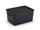 Ver imagem 3 de Kit 3 Caixas Organizadoras C/ Tampa Grande 15 L Rattan Preta