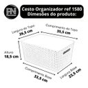 Ver imagem 4 de Kit 3 Caixas Organizadoras C/ Tampa Grande 15 L Rattan Preta