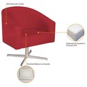 Ver imagem 4 de Kit 02 Poltronas Luiza Base Giratória de Metal Suede - Doce Sonho Móveis Vermelho