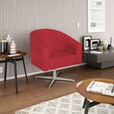 Ver imagem 6 de Kit 02 Poltronas Luiza Base Giratória de Metal Suede - Doce Sonho Móveis Vermelho