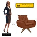 Ver imagem 3 de Kit Poltrona e Puff Opala com Base em Madeira Tecido Boucle - Terracota