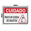 Ver imagem 2 de Combo 10 Placas de Sinalização Cuidado Risco de Queda de Objetos 30x20 Acesso - S-226/2 F9e