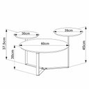Ver imagem 3 de Kit Mesa Centro e Lateral Chanfrada Pes Metal Dourado Nero Artesano