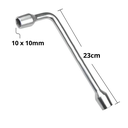 Ver imagem 2 de Chave Vazada Biela Longa em L com Furo 2 Bocas Sextavada Galvanizada Fertak Tamanho: 10x10 mm