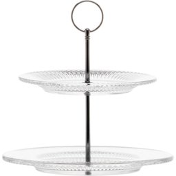 Kit 5 Porta Doces Festas Duplo 2 Andares 23x25cm Cristal Salgados Docinhos - 3 Kit 5 Porta Doces Festas Duplo 2 Andares 23x25cm Cristal Salgados Docinhos - 3