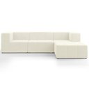 Ver imagem 5 de Sofá 3 Lugares para Sala Living Modular com Puff 264cm Lancaster F04 Veludo Bege - Lyam Decor