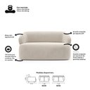 Ver imagem 6 de Kit 02 Poltronas Giratória e 01 Sofá Orgânico Glee 03 Lugares 170cm Veludo Bege - Desk Design