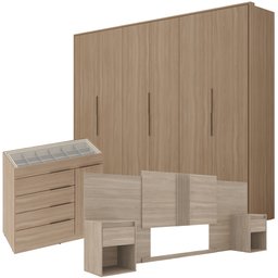 Guarda Roupa Casal 6 Portas Atrice Cômoda Lume 5 Gavetas e Cabeceira King Petra Avena Touch Demartêz - 1