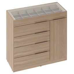 Guarda Roupa Casal 6 Portas Atrice Cômoda Lume 5 Gavetas e Cabeceira King Petra Avena Touch Demartêz - 4