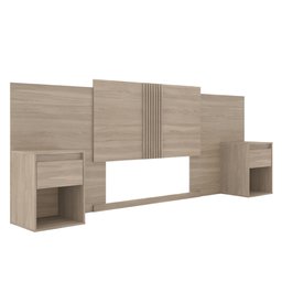 Guarda Roupa Casal 6 Portas Atrice Cômoda Lume 5 Gavetas e Cabeceira King Petra Avena Touch Demartêz - 5