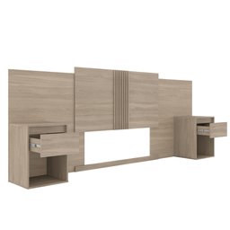 Guarda Roupa Casal 6 Portas Atrice Cômoda Lume 5 Gavetas e Cabeceira King Petra Avena Touch Demartêz - 6